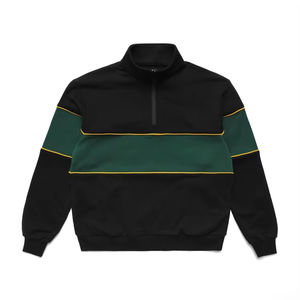 Camiseta de polo clásica para hombre con manga larga, media cremallera y logotipo frontal para correr o ropa informal - Product Image 3