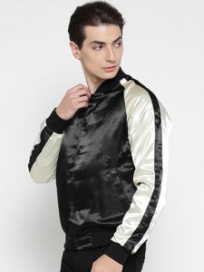 Offre Spéciale d'hiver en satin de haute qualité, de couleur unie, veste universitaire en satin bombardier personnalisée pour hommes - Product Image 2