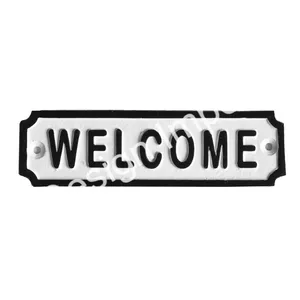 Door Mounted Cast Metal General Sign Welcome Wall Sign For Office Home Main Door Mounted Or Wall Accessories Handpainted