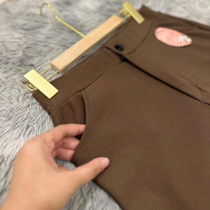 กางเกงบูตสตัดสำหรับผู้หญิงมีสไตล์ผ้าสแปนเด็กซ์ระบายอากาศได้ดีมีซิปปิดเหมาะสำหรับใส่ทำงานหรือใส่ในวันหยุดสุดสัปดาห์ - Product Image 4