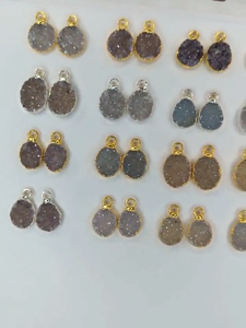 Par de colgantes Druzzy DE PLATA 925 con chapado en oro de 14 quilates | Joyas de diseñador galvanizadas para mujeres y regalos - Product Image 4