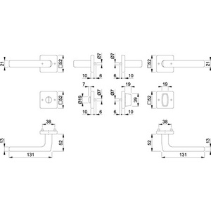Juego de Rosetas de Acero Inoxidable HOPPE Dallas F69 Cuadradas SK/OL DIN Izquierda/Derecha D/D - Product Image 3