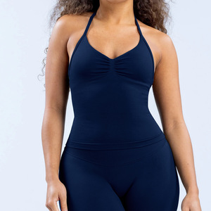 Set Sportivo da Donna 2 Pezzi Traspirante, Top Canotta con Scollo a V e Schiena Scoperta, Leggings Senza Cuciture a Vita Alta - Product Image 5