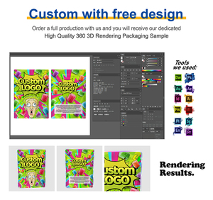 Tùy chỉnh in 3.5g baggies nhôm lá Nhựa đứng lên túi mùi bằng chứng bao bì <span class=keywords><strong>Ziplock</strong></span> Mylar túi với hộp giấy - Product Image 3