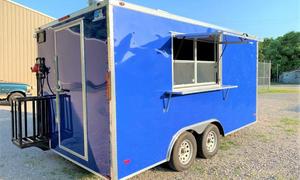 Remorque de nourriture bleue 8.5x16 personnalisée avec pompe pour application de cave de traitement de fruits maïs lait légumes - Product Image 3