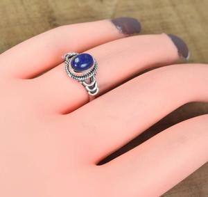 Handmade 925 Sterling Silver <b>Ring</b> with Excellent Quality Oval Shape <b>Lapis</b> <b>Lazuli</b> Gemstone <b>Ring</b> Classic Design for Women <b>Rings</b> - Product Image 2