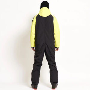 Combinaison de ski/snowboard imperméable et respirante pour homme/femme, jaune/noir, avec capuche, veste isolée, coupe-vent, fermeture éclair - Product Image 5