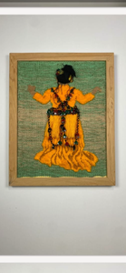 งานฝีมือทำมือ ผ้าขนสัตว์น้ำหนักเบา ตกแต่งผนังรูปทรงสี่เหลี่ยมผืนผ้า ภาพเหมือนหญิงชาวเบอร์เบอร์ พื้นหลังสีเขียว ของตกแต่งบ้าน งานศิลปะ - Product Image 3