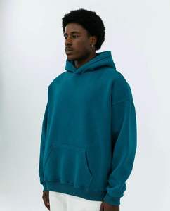 Heavyweight Knitted Breathable <b>Hoodie</b> with Vintage Oversized Plus Size Men's Formal T-Shirt Made of Cotton - Product Image 6