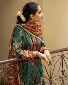 2024-25 vestido de lana ligero personalizado para mujer Khaddar de invierno a la moda con decoración de encaje para fiestas Precio de Venta caliente - Product Image 3