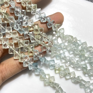 Multi aguamarina facetado cojín forma Briolette cuentas buena calidad piedras preciosas naturales KIte forma cuentas - Product Image 2