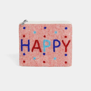 Porte-monnaie brodé personnalisé avec logo, perles de rocaille tendance et porte-clés assorti par MD HANDICRAFTS - Product Image 1