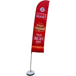 Drapeau en forme de plume Hoiana Resort Vinfast, bleu satiné, polyester, impression numérique, durable, mât en aluminium, bannière promotionnelle - Product Image 4