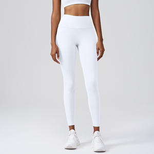 Nouveau Style vêtements de travail maigre bouton poche Yoga Leggings taille élastique Stretch hanche levage séchage rapide course Sport pantalon pour les femmes - Product Image 4