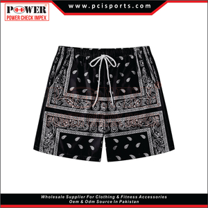 Pantalones cortos de doble capa con estampado de sublimación Paisley, fabricante de pantalones cortos de malla personalizados de camuflaje para hombre de 5 pulgadas con cordón personalizado - Product Image 2