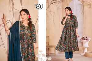 Nouveau design à la mode indien et pakistanais vêtements floraux coupe Alia costume pour tenue décontractée disponible au prix de gros par exportation en inde - Product Image 4