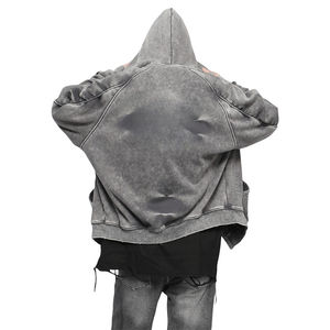 Sweat-shirt vintage de haute qualité personnalisé avec poche kangourou, épaules tombantes, manches bouffantes, sweat-shirt pour homme - Product Image 6