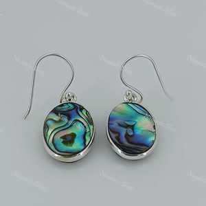 Handmade 925 Sterling Silver Dangle Earrings Blue Paua <b>Abalone</b> <b>Shell</b> Jewelry Natural Blue Color Fashionable Design - Product Image 4