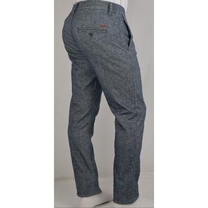 BRANCHELO Pantalon en lin extensible bleu formel léger mi-taille printemps/été XL grand coton droit anti-boulochage coloré - Product Image 4