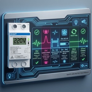 Protector de Voltaje Digital Autorrearmable <span class=keywords><strong>Chint</strong></span> OUV-3, 230V, Protección Contra Bajo y Alto Voltaje para el Hogar - Product Image 4