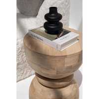 Table d'appoint en bois de manguier en forme de sablier Weaver