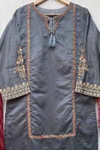 Seda de algodón de alta calidad Shalwar Kameez-Vestido de mujer indio pakistaní con bordado para todas las estaciones colores personalizados - Product Image 5