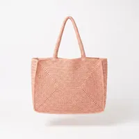 Grand sac en raphia grande capacité, couleur unie, style bohème, sac à main pour femme, pour le shopping, toutes saisons