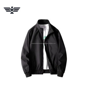 Veste coupe-vent pour homme avec logo personnalisé sur le devant, col montant, fine, légère, en toile, fermeture éclair, décontractée, coupe-vent, XS - Product Image 1