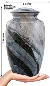 Urna Funeraria Grande para Adultos Silver Waves, Estilo Contemporáneo, de Aluminio, Suministros Funerarios al por Mayor para Cenizas Humanas HIGHER - Product Image 2
