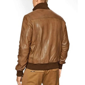 Top Selling Best <b>Winter</b> Men's Slim Leather Jacket with Canvas Lining Customized Design Windproof & Eco-Friendly Jacket For Man - Product Image 6