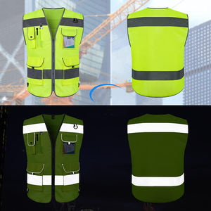 Gilet de sécurité réfléchissant haute visibilité 9 poches pour hommes et femmes, gilet de Construction Hi Vis avec bandes réfléchissantes - Product Image 2