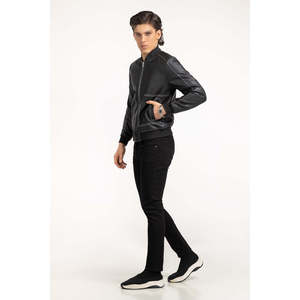 Vestes décontractées vintage en polyester enduit pour hommes, col montant, fermeture éclair, coupe régulière, automne-printemps MN-JKT-WS24-047 - Product Image 3