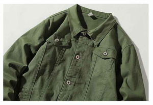 Chaquetas Vaqueras de Mezclilla para Hombre, Estilo Retro, Holgadas, Americanas, Elegantes, Vintage, Lavadas, Lisas, Personalizables - Product Image 6