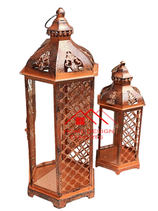 Precio al por mayor de lujo decoración del hogar colgante de hierro vela linterna Navidad hecho a mano impermeable ecológico - Product Image 4