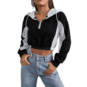 Crop Top Femme Sweat à Capuche Décontracté Pull Léger Tendance Manches Longues Doux Confortable Mode Streetwear - Product Image 1