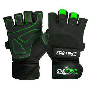 Guantes de entrenamiento protectores con logotipo personalizado para gimnasio, levantamiento de pesas, entrenamientos de camping hechos de cuero de calidad - Product Image 2