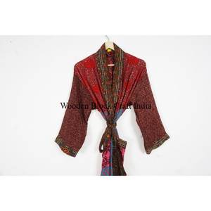 ชุดกิโมโนผ้าไหมพิมพ์ลายคุณภาพสูง 100% หรูหรา สวยงาม ลายพิมพ์สวยงาม ปรับแต่งสีและโลโก้ได้ ระบายอากาศได้ดี เนื้อผ้านุ่ม เหมาะสำหรับฤดูใบไม้ผลิ - Product Image 2