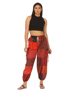 Pantalon sarouel en coton taille libre pour femmes haut confortable imprimé teint Satin élastique Logo respirant Baggy Joggers pour Yoga hiver - Product Image 5