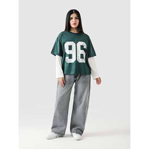 Maillot de course vert 96 couches en jersey 100 % coton, double couche - Product Image 2