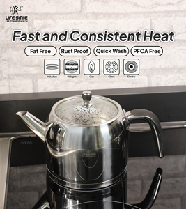 High Quality 18/10 Stainless Steel Tea Pot Set with <b>Induction</b> Compatible Base and Silicone Insulated Handles - Product Image 6