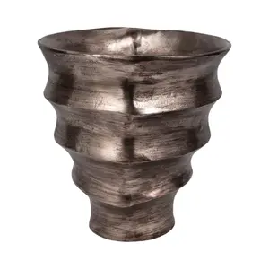 Handmade Modern Luxury Iron Coastal Design Large Tabletop flower <b>Vase</b> <b>Gold</b> Embossed Home Decor for Christmas Zahid Exports - Product Image 3