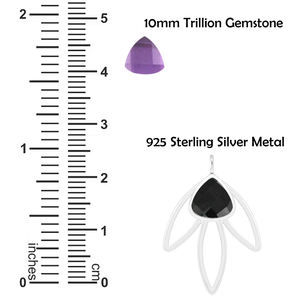 Plata de Ley 925 facetado trillón Arco Iris piedra lunar piedra preciosa flor de loto diseñador encanto colgante para collar joyería - Product Image 3