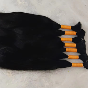 Extensiones de cabello Remy indio crudo y recto de 28 pulgadas 100% Virgen suave a granel sin trama sensación de la mano - Product Image 1