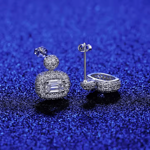 Boucles d'oreilles en moissanite taille émeraude 1,2 ct - Bijoux élégants et luxueux - Product Image 2