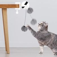 Juguete Interactivo Robótico Eléctrico con Forma de Pelota para Gatos de Interior, Ecológico, de Felpa Rosa y Blanca, 7.5cm, Empaquetado en Caja de Papel con Plumas, para Todas las Estaciones