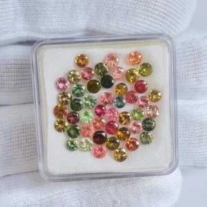 Piedra de turmalina Natural certificada de 3,5mm, piedras preciosas calibradas sueltas de corte redondo facetado para hacer joyas, ajuste de anillo a granel - Product Image 1