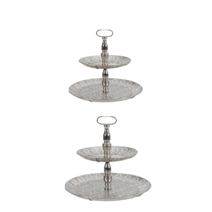 Hot Selling of 2 Tier <b>Wedding</b> Dessert Showcase Tier IEM Customized Table Top Double Layer Pedestal <b>Cake</b> Stand - Product Image 4