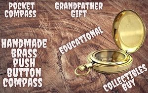 Brújula de poema de latón envejecido náutico con estuche de cuero. Brújula de latón grabado. - Product Image 5