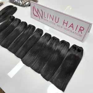 Cheveux vietnamiens crus non transformés os droit cuticule aligné cheveux crus échantillon gratuit paquet de cheveux pour toutes les commandes
