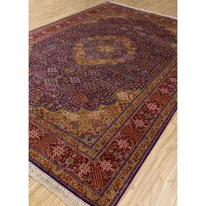 Alfombras de Seda Anudadas a Mano Gulmarg, Diseño de Medallón Rosa y Morado para el Hogar, Rectangulares de 9x12, Decoración para Pasillo y Sala de Estar, Modelo Pkps-72 - Product Image 2